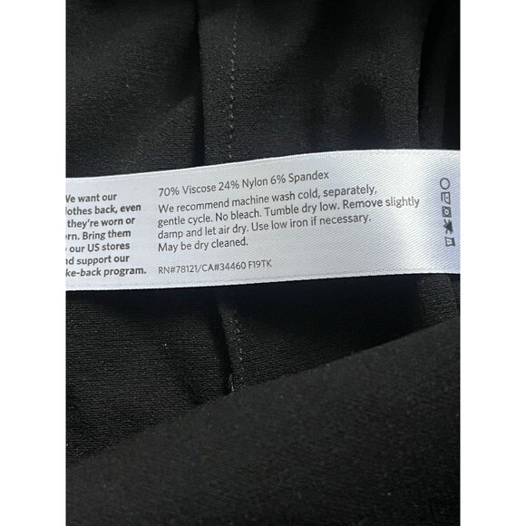 Eileen Fisher Cropped Faux Wrap Front Pants Black Sz M Classic Minimalist - Picture 6 of 7